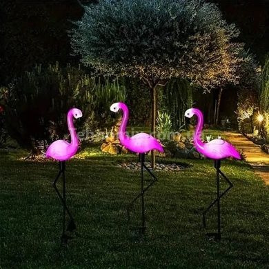 Декор садовый Фламинго 3шт светящиеся на солнечной панели FLAMINGO OUTDOOR SUPERLED Розовые
