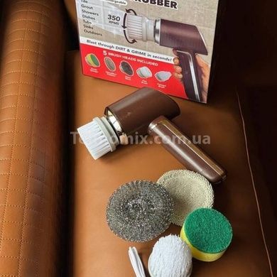 Щітка для збирання акумуляторна з насадками 5шт Коричнева