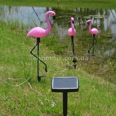 Декор садовый Фламинго 3шт светящиеся на солнечной панели FLAMINGO OUTDOOR SUPERLED Розовые