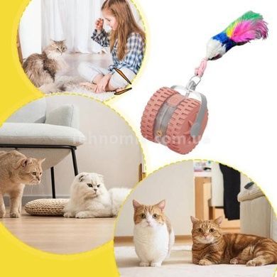 Іграшка для котів автоматична акумуляторна з вбудованою лазерною указкою Рожева