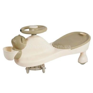Толокар с родительской ручкой Мишка с подсветкой и музыкой JOY LD-849-26 Бежевый