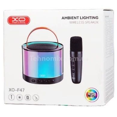 Портативная колонка с микрофоном XO F47 Aurora Atmosphere Light Bluetooth Audio Черная