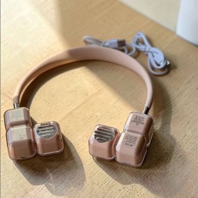 Вентилятор на шию із підсвічуванням Ice Cube Hanging neck fan AND LY-955 Рожевий