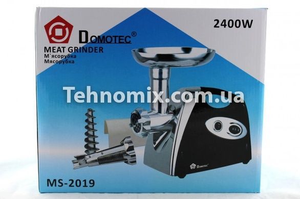 Мясорубка с соковыжималкой Domotec MS-2019 черная 2400W