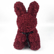 Кролик из роз 38 см Бордовый + подарочная упаковка