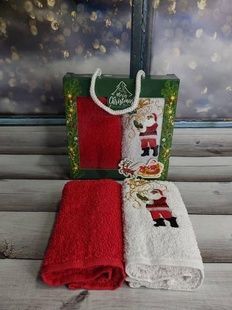Рушники новорічні Bella Karina Christmas breaz 30х50см набір 2шт