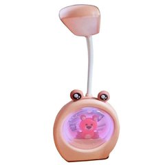 LED ночник аккумуляторный розовый (внутри мишка)