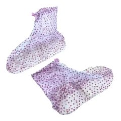 Чехол для обуви от дождя с цветочками розовые размер S