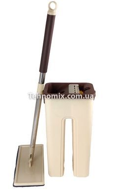 Комплект для прибирання сміття і швабра з віджиманням EasyMop 10л Бежевий