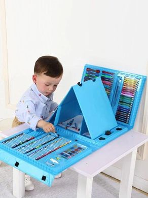 УЦІНКА! Набір для дитячої творчості у валізі із 208 предметів (УЦ-№-32) Блакитний