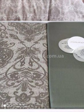 Постільна білизна Dantela vita Caroline haki Жаккард Бавовна Євро розмір (4 наволочки)