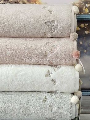 Полотенца с помпонами Pupilla Sila butterfly 50х90см Пенье набор 4шт
