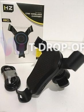 Автомобільний тримач з бездротовою зарядкою HWC-3 Чорний