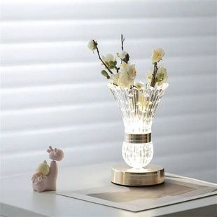 Ночник настольный декоративный Ваза с цветами LED Золото