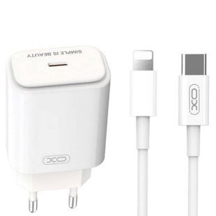 Мережевий зарядний пристрій XO L90B PD20W Light fast home charge Біле