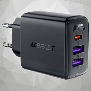 Зарядний пристрій ACEFAST A57 PD35W GaN 2*USB-A+USB-C Чорний