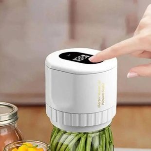 Машинка для закривання банок вакуумна акумуляторна Біла