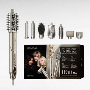Фен-стайлер 7в1 7 насадок, 3 режима, 4 режима температуры, 105000RPM, 1400W IPARAH P-510G Серебристый