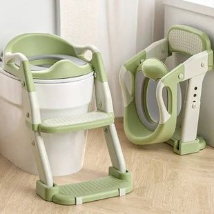 Детское сидение на унитаз со ступеньками Babycare Зеленое