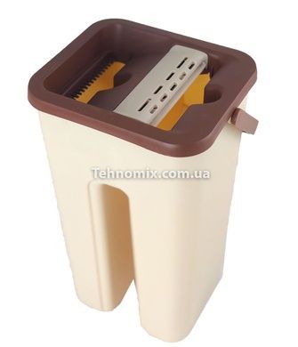 Комплект для прибирання сміття і швабра з віджиманням EasyMop 10л Бежевий