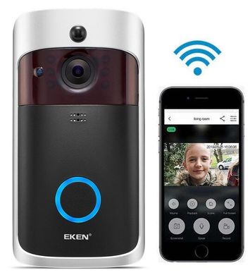 Відео домофон Eken V5 Wi-Fi Smart Doorbell Чорний