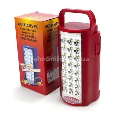 Ліхтар кемпінговий з павер-банком GOLD SILVER GS-2400 24LED Червоний