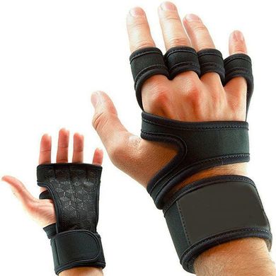 Рукавички для залу тренувальні з підтримкою зап'ястя Sports Cross Training Gloves Чорні