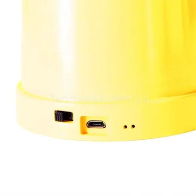 Настільна лампа з підставкою для телефону з USB заряджання та АКБ Жовта