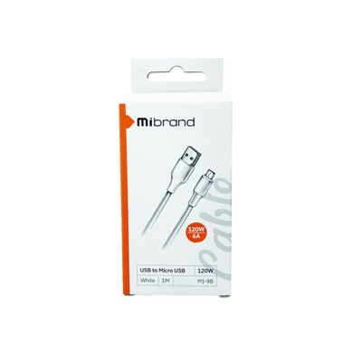 Кабель Mibrand MI-98 PVC Tube Cable USB for Micro 120W 1m White