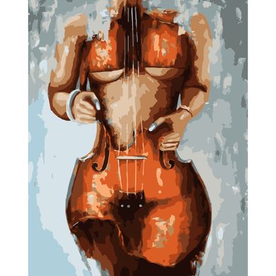Картина по номерам Strateg ПРЕМИУМ Женщина-скрипка размером 40х50 см (DY023)