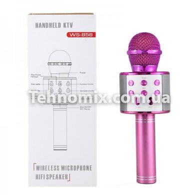 Караоке - микрофон WS 858 microSD FM радио Розовый