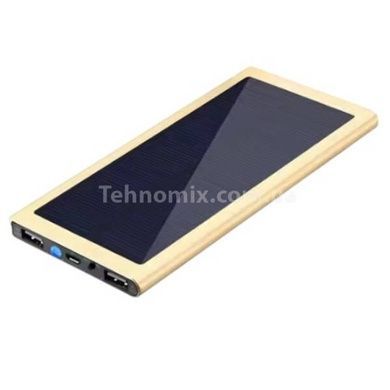 Power bank 20000mAh із сонячною панеллю Solar Charger Золото