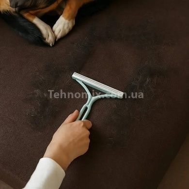 Шетка для уборки шерсти с одежды и мягкой мебели  многоразовая Hair scraper Бирюзовый