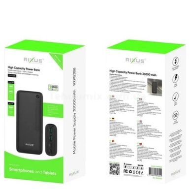 Power Bank с дисплеем 30000mAh RIXUS RXPB38B Черный