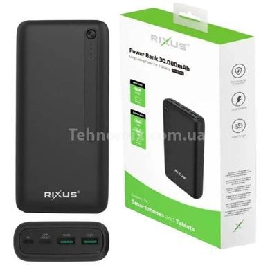 Power Bank с дисплеем 30000mAh RIXUS RXPB38B Черный