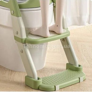 Детское сидение на унитаз со ступеньками Babycare Зеленое