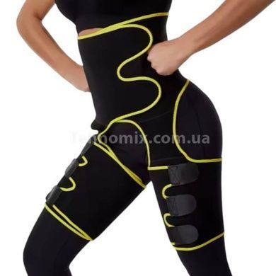 Утягивающий пояс для похудения и коррекции фигуры ADJUSTABLE ONE PIECE WAIST BAND XL/XXL Черный Желтый