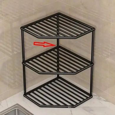 УЦІНКА! Універсальна 3-х рівнева кутова полиця для посуду Dish Rack for Kitchen Чорна