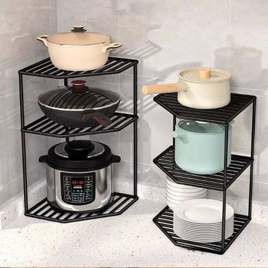 УЦІНКА! Універсальна 3-х рівнева кутова полиця для посуду Dish Rack for Kitchen Чорна