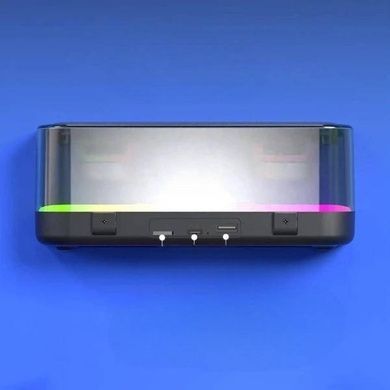 Колонка с 2 микрофонами и RGB подсветкой IPX5 Серая