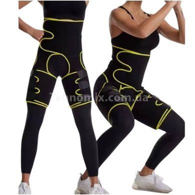 Утягивающий пояс для похудения и коррекции фигуры ADJUSTABLE ONE PIECE WAIST BAND XL/XXL Черный Желтый