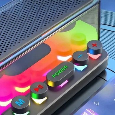 Колонка с 2 микрофонами и RGB подсветкой IPX5 Серая
