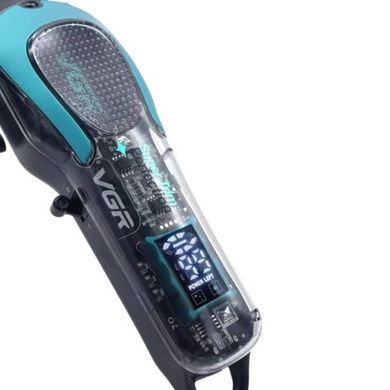 Машинка для стрижки с LED-дисплеем и сменными насадками VGR V-692 GREEN Черный с зеленым