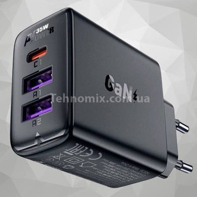 Зарядний пристрій ACEFAST A57 PD35W GaN 2*USB-A+USB-C Чорний