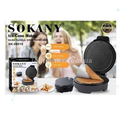 Электровафельница прижимная с антипригарным покрытием 1200Вт Sokany SK-08019 Черная