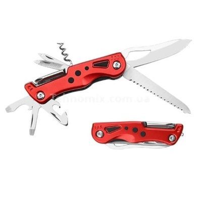 Ніж багатофункціональний туристичний мультитул Traveler 11см MS001 Black/Blue/Red Червоний