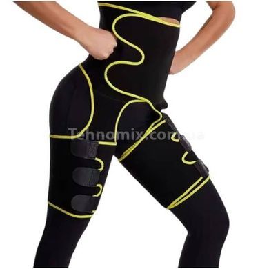 Утягивающий пояс для похудения и коррекции фигуры ADJUSTABLE ONE PIECE WAIST BAND XL/XXL Черный Желтый