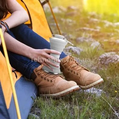 Cиликоновая бутылка складная Folding Travel Water , Серый