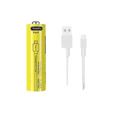 Набір акумуляторів із вбудованим Type-C 4xAA 2400mAhh, 1.5V USB-T36 LiitoKala Жовтий з чорним
