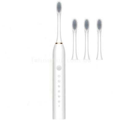 Зубная щетка электрическая 4 насадки SONIC TOOTHBRUSH X-3 Белая